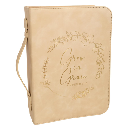 Grace Wreath Bible Cover (Beige Gold) 𝐒𝐓𝐀𝐍𝐃𝐀𝐑𝐃 𝐒𝐈𝐙𝐄