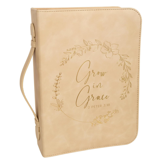 Grace Wreath Bible Cover (Beige Gold) 𝐒𝐓𝐀𝐍𝐃𝐀𝐑𝐃 𝐒𝐈𝐙𝐄