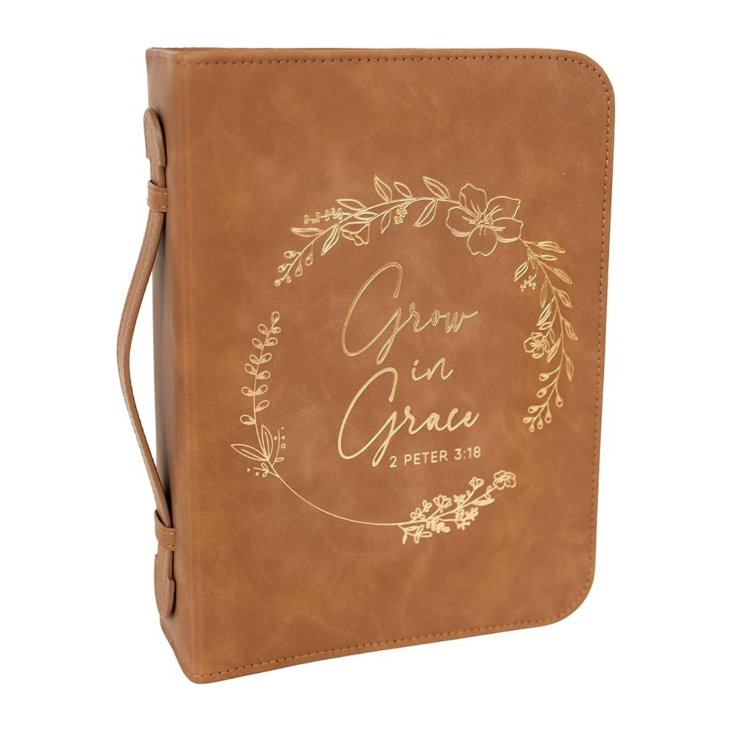 Grace Wreath Bible Cover (Brown Gold) 𝐒𝐓𝐀𝐍𝐃𝐀𝐑𝐃 𝐒𝐈𝐙𝐄