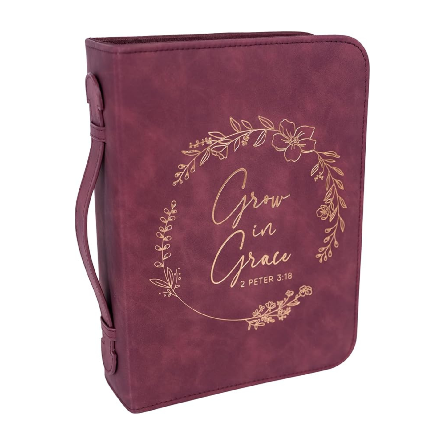 Grace Wreath Bible Cover (Burgundy Gold) 𝐒𝐓𝐀𝐍𝐃𝐀𝐑𝐃 𝐒𝐈𝐙𝐄