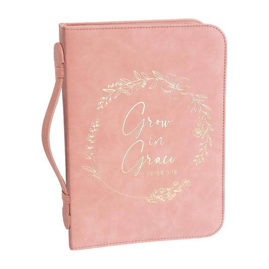 Grace Wreath Bible Cover (Pink Gold) 𝐒𝐓𝐀𝐍𝐃𝐀𝐑𝐃 𝐒𝐈𝐙𝐄