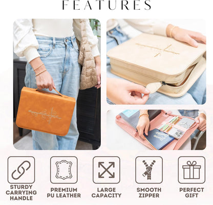 Embossed Women’s Bible Cover Case (Brown/Gold) 𝐋𝐀𝐑𝐆𝐄 𝐒𝐈𝐙𝐄 Floral Cross
