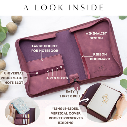 Embossed Women’s Bible Cover Case (Burgundy Gold Cross) Floral Cross 𝐒𝐓𝐀𝐍𝐃𝐀𝐑𝐃 𝐒𝐈𝐙𝐄