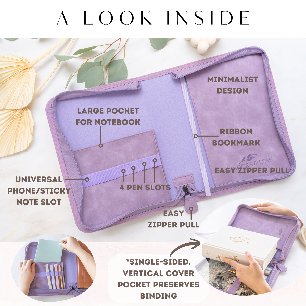 Embossed Women’s Bible Cover Case (Purple) Floral Cross 𝐒𝐓𝐀𝐍𝐃𝐀𝐑𝐃 𝐒𝐈𝐙𝐄