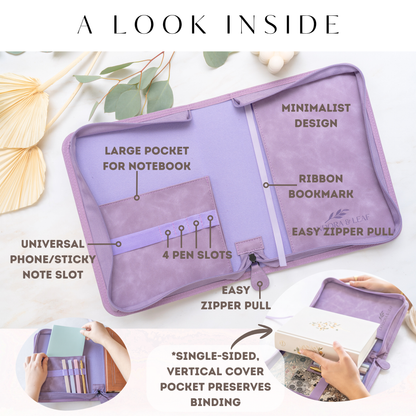 Embossed Women’s Bible Cover Case (Purple) Floral Cross 𝐒𝐓𝐀𝐍𝐃𝐀𝐑𝐃 𝐒𝐈𝐙𝐄