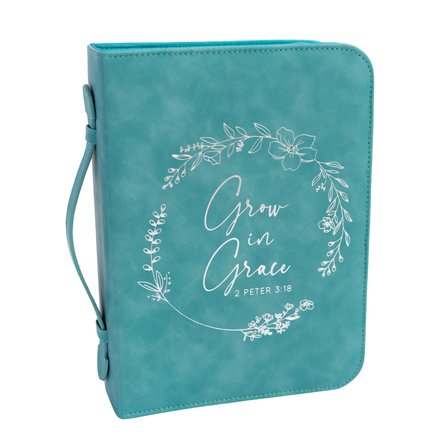 Grace Wreath Bible Cover (Teal) 𝐒𝐓𝐀𝐍𝐃𝐀𝐑𝐃 𝐒𝐈𝐙𝐄