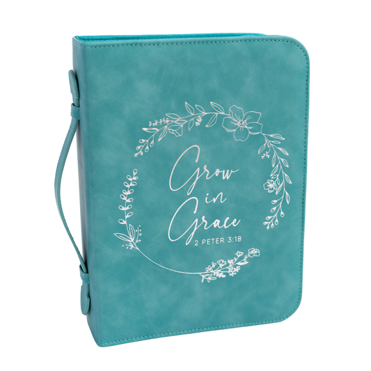 Grace Wreath Bible Cover (Teal) 𝐒𝐓𝐀𝐍𝐃𝐀𝐑𝐃 𝐒𝐈𝐙𝐄